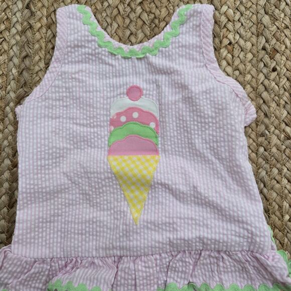 Funtasia Too Ice Cream Cone Seersucker Swimsuit 2T - Picture 3 of 6